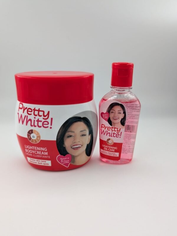 PRETTY WHITE BODY CREAM 300ML OIL DUO SET