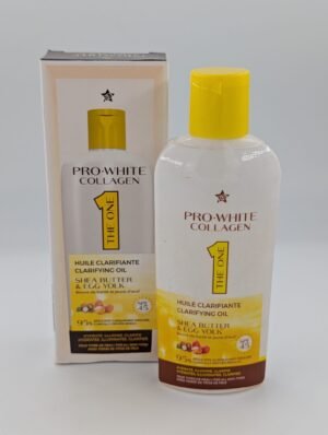 WhatsApp Image 2026-08-04 at 23.35.08 PRO-WHITE COLLAGEN THE ONE - Huile Clarifiante Unificatrice d'Éclat au Beurre de Karité et Jaune d'Œuf - SPF 45